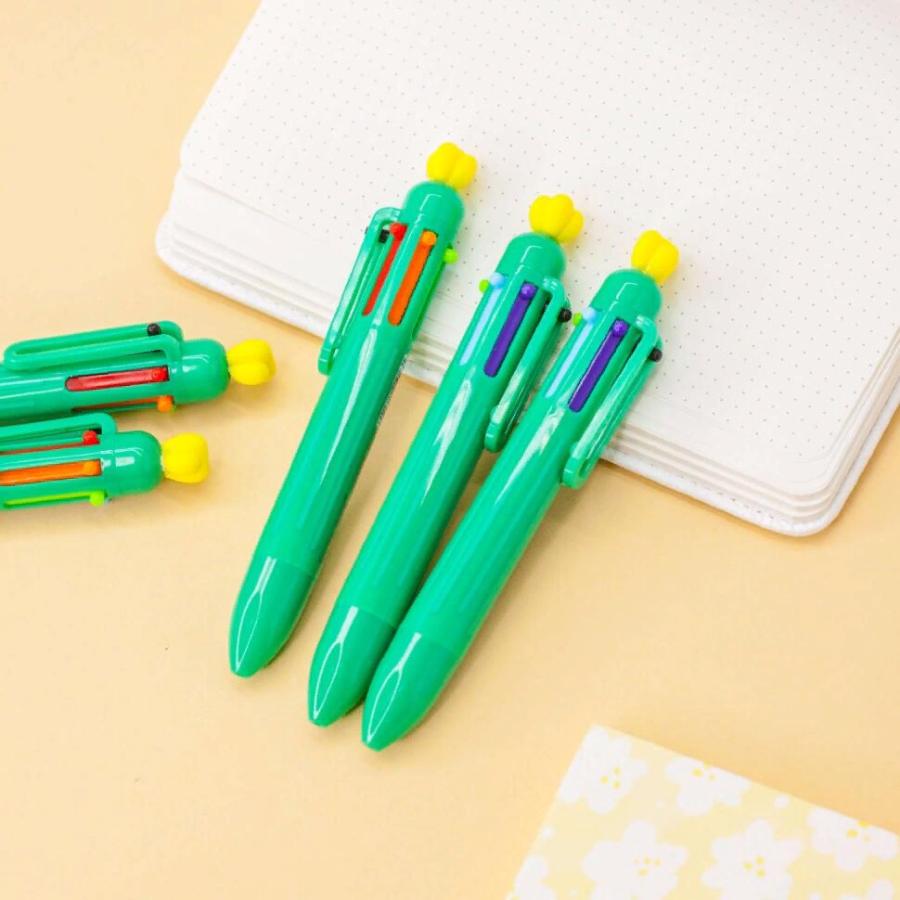 Ручка шариковая автоматическая "Multi colored Cactus" 3 цвета