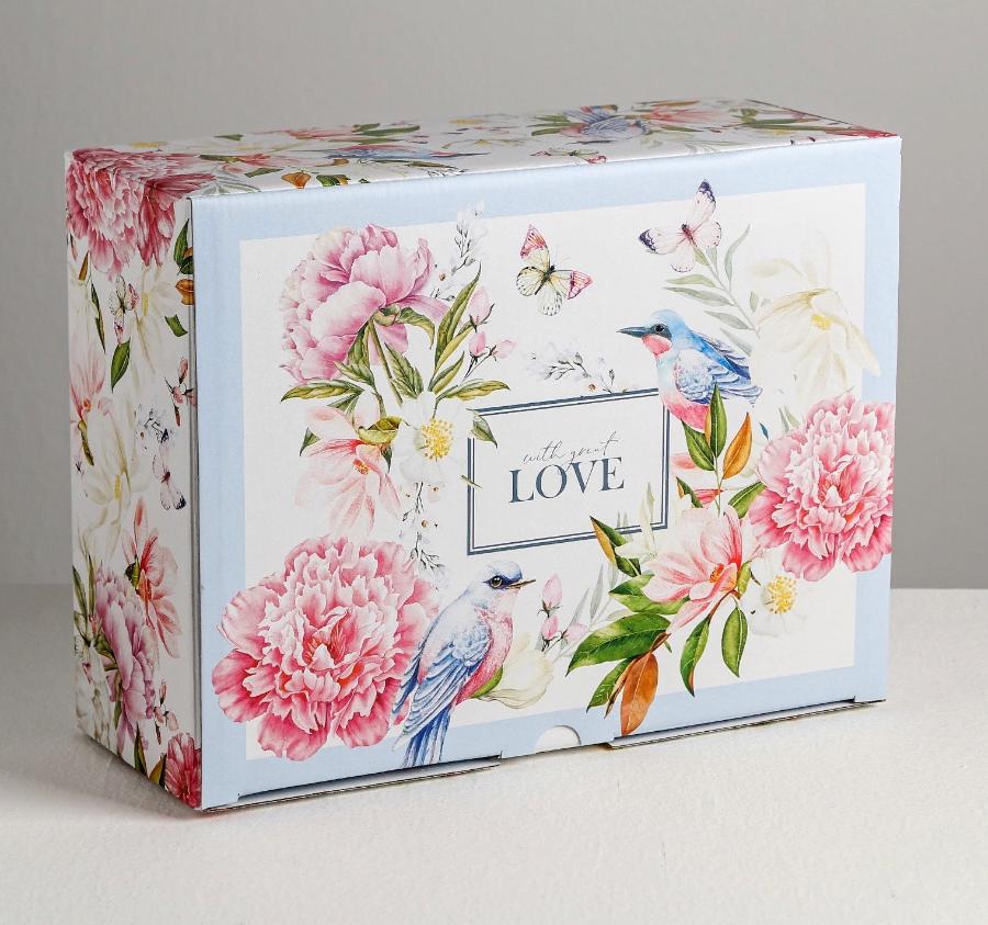 Коробка подарочная складная «Love», 30х23х12 см