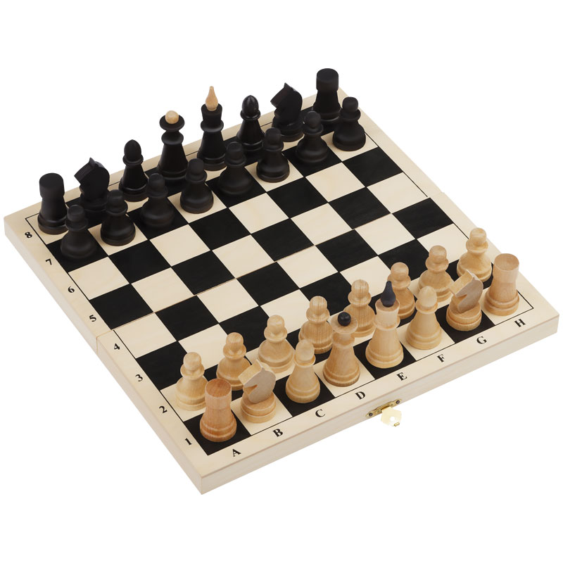 Игра настольная "Шахматы", обиходные, деревянные с деревянной доской 29х29см