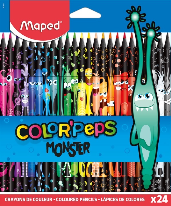 Карандаши 24 цвета Maped "Color Peps Monster", пластиковые
