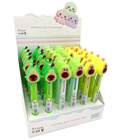 Ручка шариковая автоматическая "Малыш авокадо", 3 цвета, ассорти