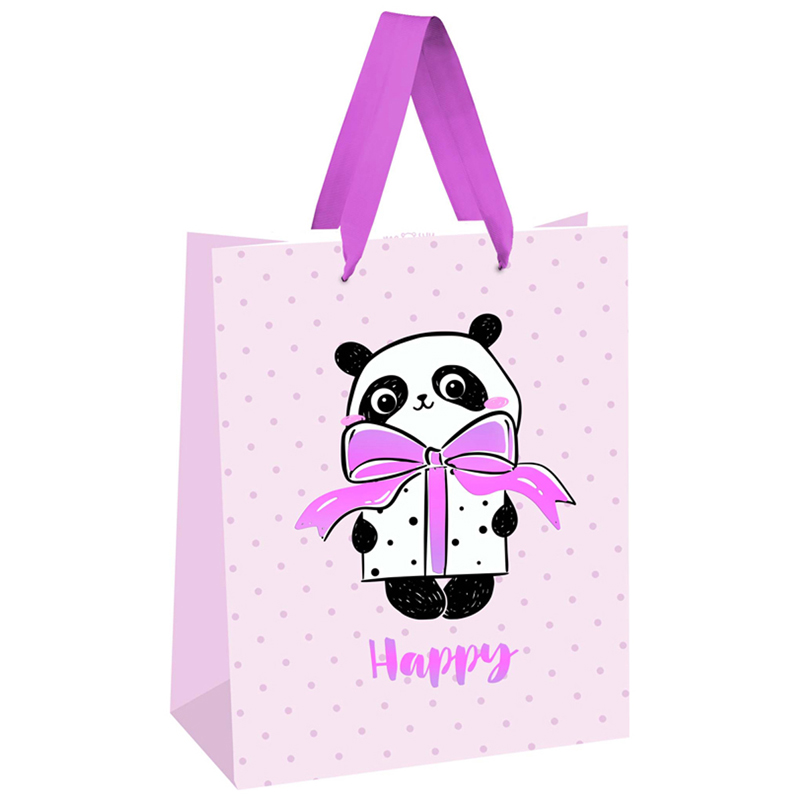 Пакет подарочный 18х23х10 см "PandaGift_Pink"