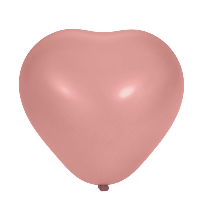 Шар воздушный 40 см "Сердце", розовое, металл, 1 шт.