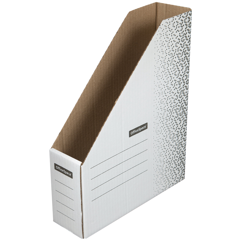 Стойка-уголок для бумаг Office Space, ширина 75 мм, микрогофрокартон плотный, белая