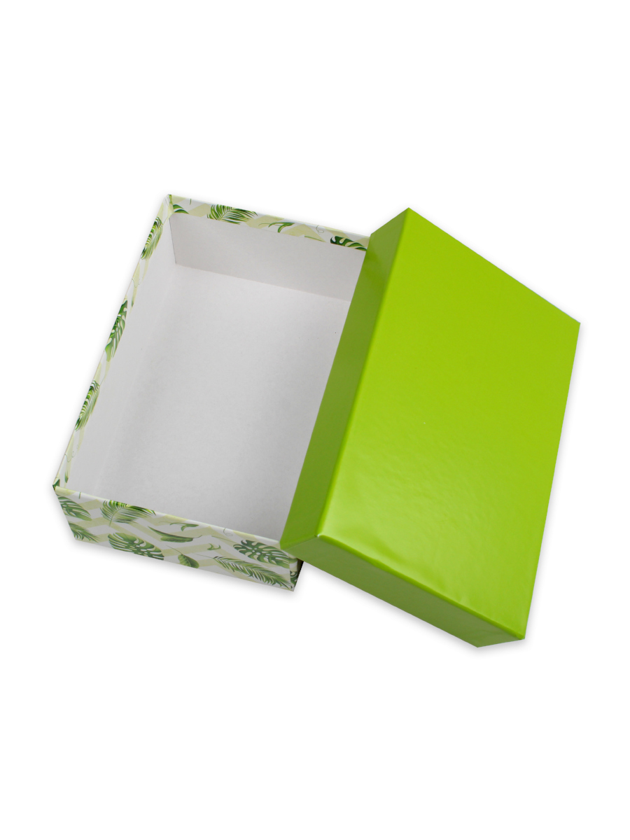 Подарочная коробка "Джунгли" зеленая крышка 7х7х4 см (11)