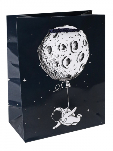 Пакет подарочный 11,5х14,5х6 см "Космонавт с шариком"