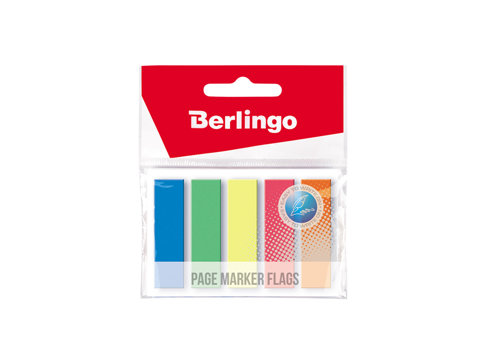 Закладки самоклеящиеся Berlingo 45х25 мм+ 45х12 мм, 4 цвета (неон в диспенсере)