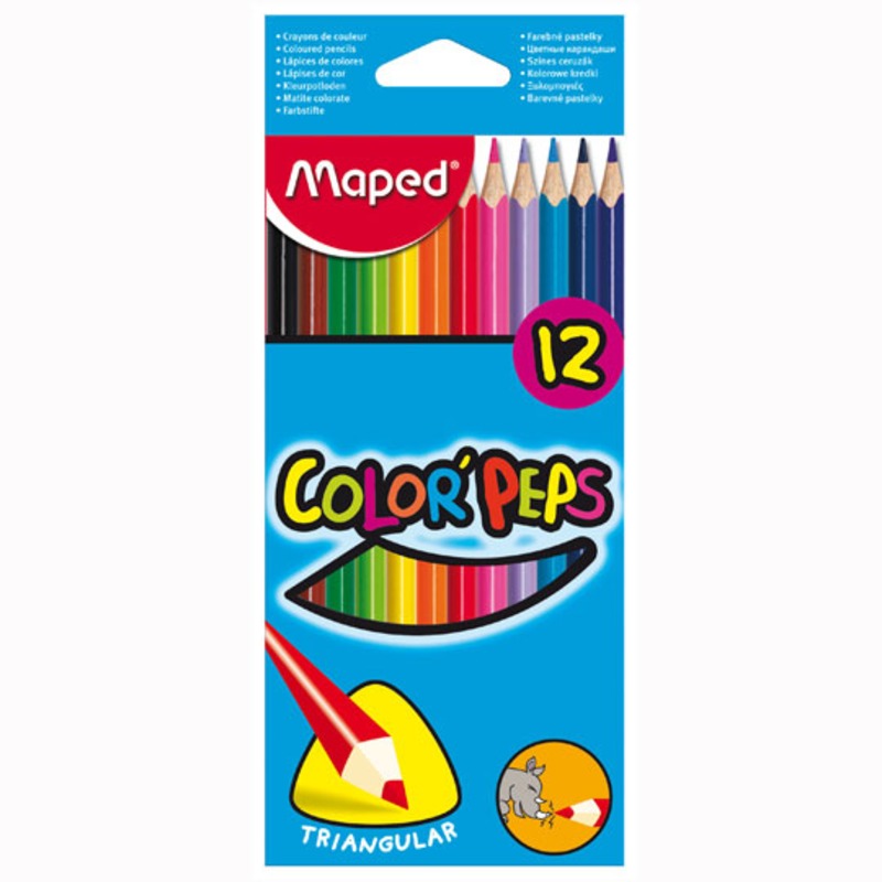 Карандаши 12 цветов Maped "Color peps" трехгранные