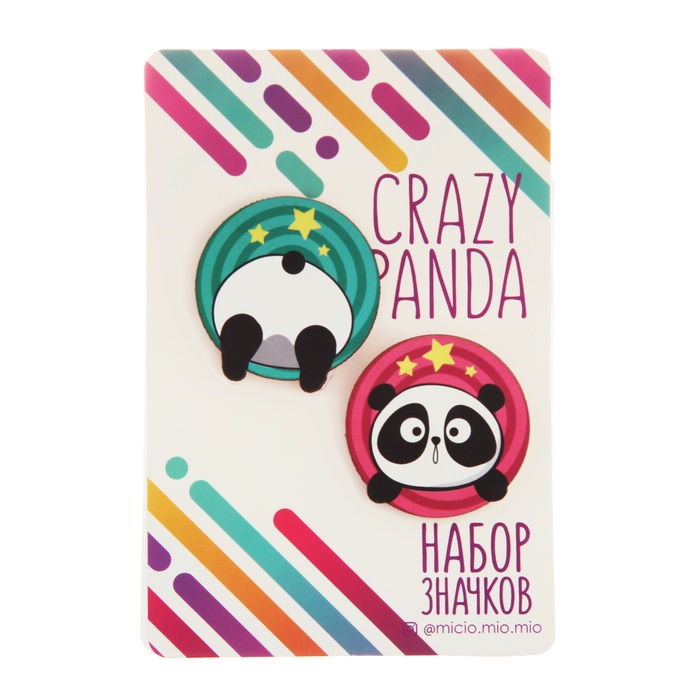 Значок на подложке "Crazy panda", 8х12 см