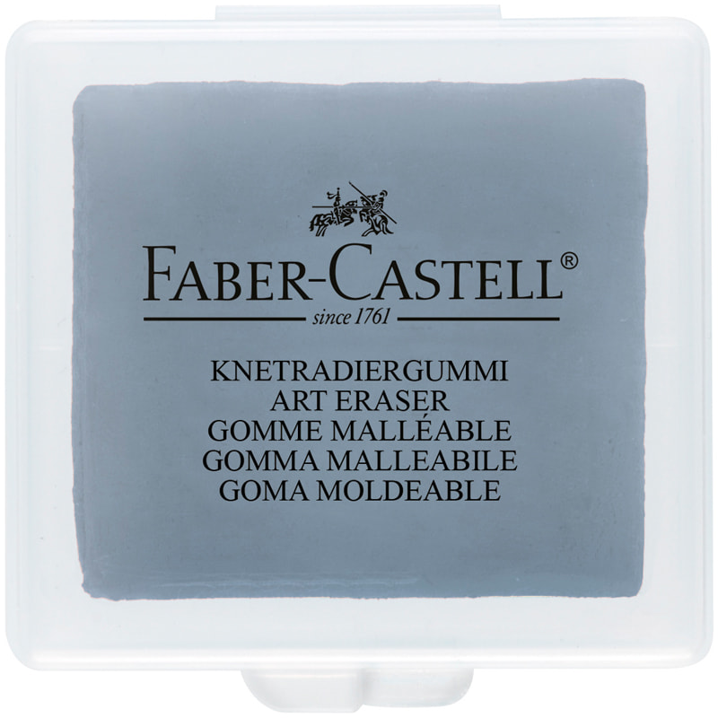 Ластик-клячка Faber-Castell 40х35х10 мм, пластиковый контейнер, серый