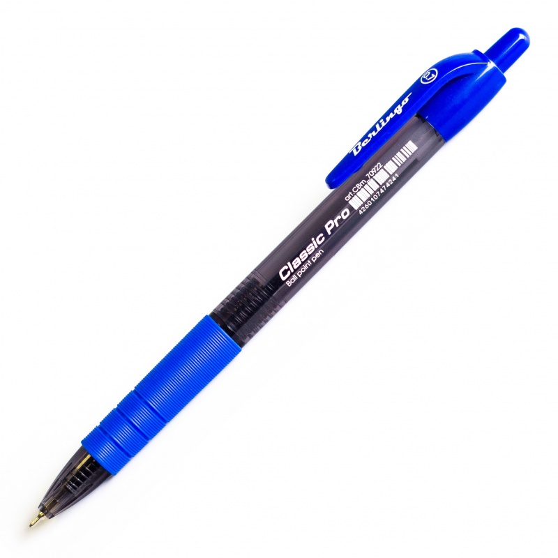 Ручка шариковая автоматическая Berlingo "CLASSIC PRO" 0,7 мм, синяя 