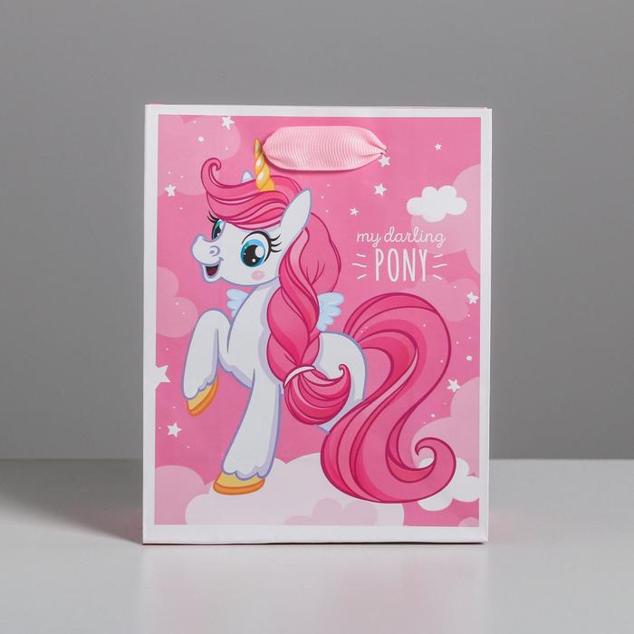 Пакет подарочный 12 × 15 × 5.5 см «My darling pony»