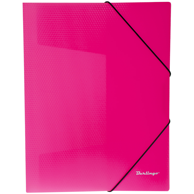 Папка на резинках А4 Berlingo "Neon", 40 мм, с 3 клапанами, розовая