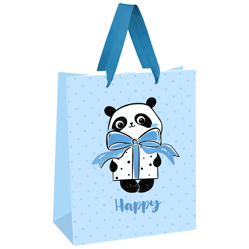 Пакет подарочный 18х23х10 см "PandaGift_Blue"
