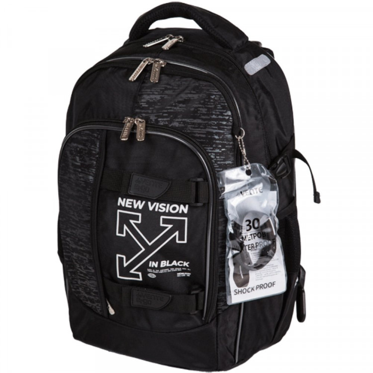 Рюкзак deVENTE "Ergo. New Vision", 39x28x20 см, черный, LED часы