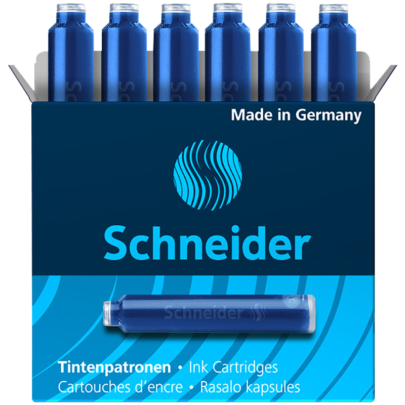 Картридж для перьевой ручки Schneider, кобальтовый синий (1шт)