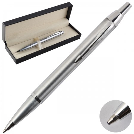 Ручка шариковая автоматическая подарочная FIORENZO, корпус серебро