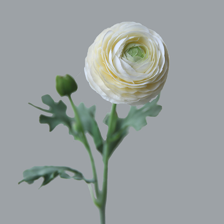 Ветка искусственных цветов "Ранункулюс", белая, 52 см