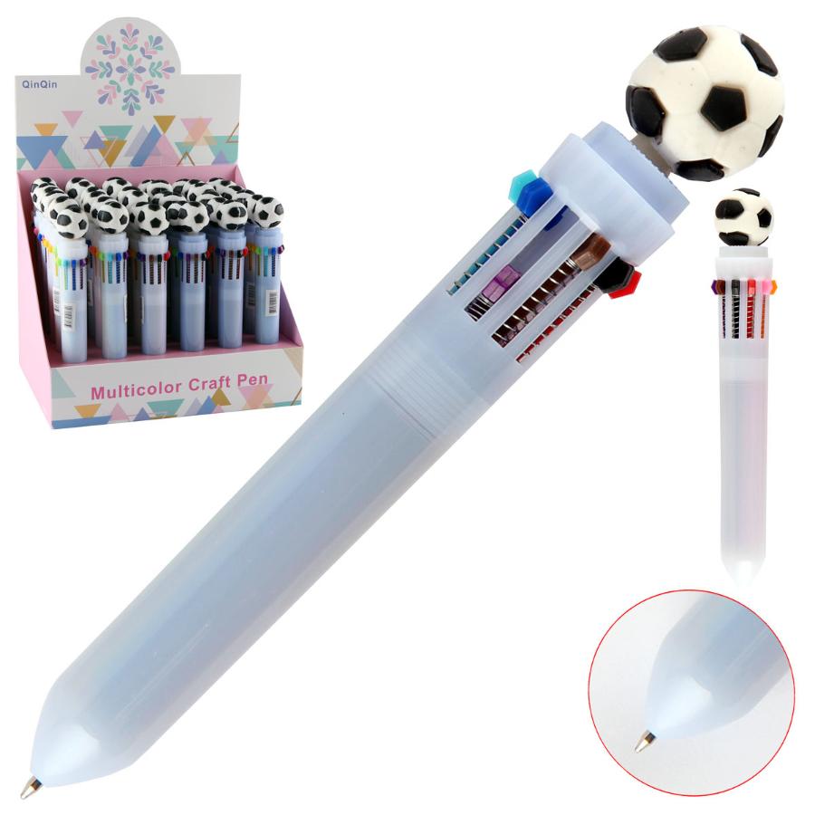 Ручка шариковая автоматическая "Мяч" 10 цветов