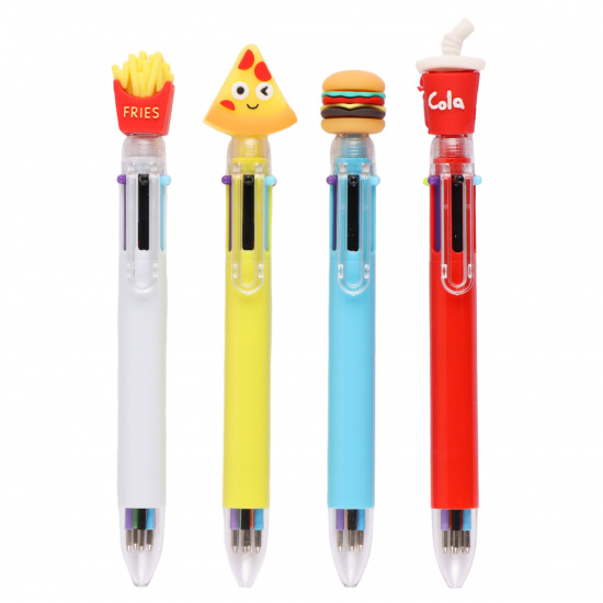 Ручка шариковая автоматическая "Фастфуд", 6 цветов, ассорти