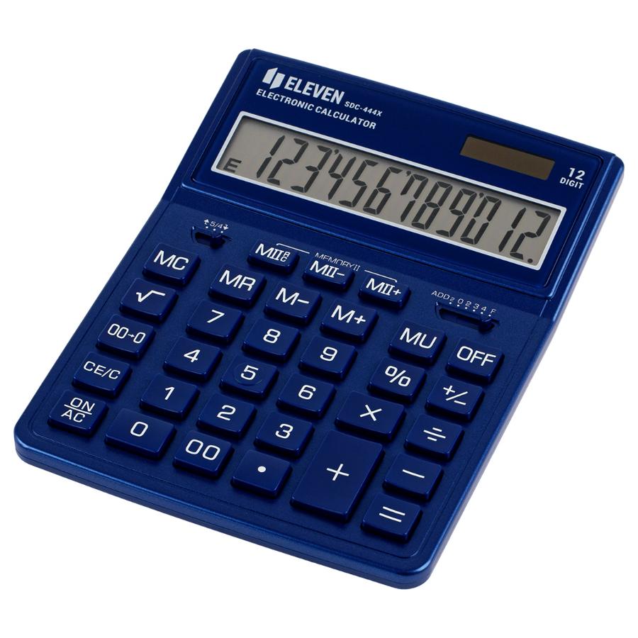 Калькулятор "Eleven SDC-444X-NV" 12 разрядный, настольный, темно-синий