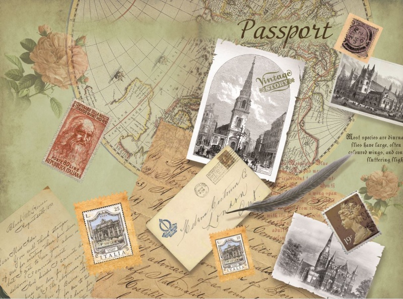 Обложка для паспорта "Письма", 13,2х18,6 см, кожа