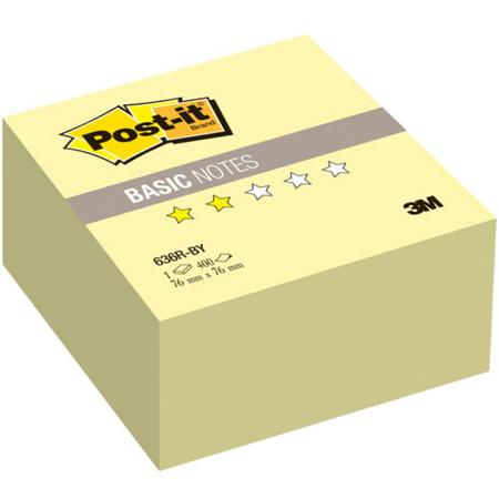 Бумага с липким слоем Post-it "Basic" 76х76 мм 400 л. канареечно желтый