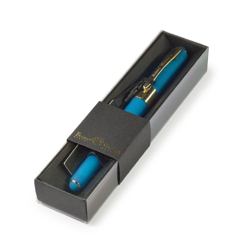 Ручка шариковая Bruno Visconti "MONACO" 0,5 мм синяя, бирюзовый корпус, черная коробка