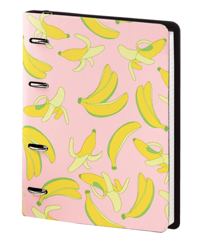 Тетрадь на кольцах А5 120 л. Коллекция "Banana", розовый, кожзам