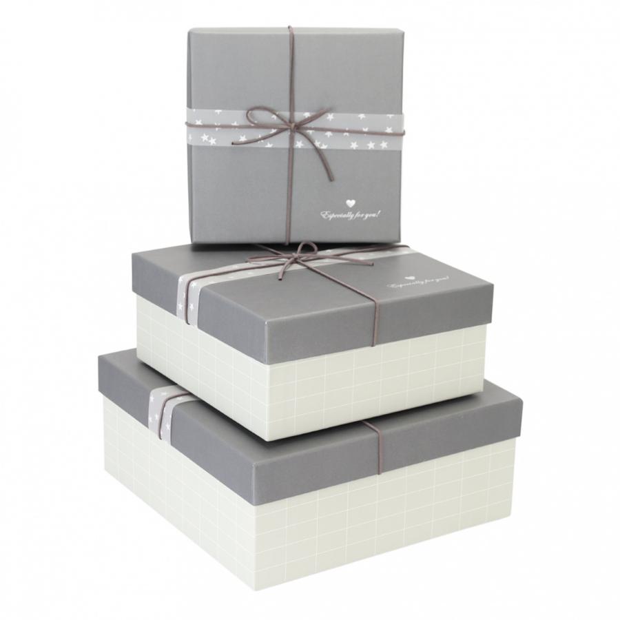 Подарочная коробка "Classic" серый, 22х22х10 см (3)