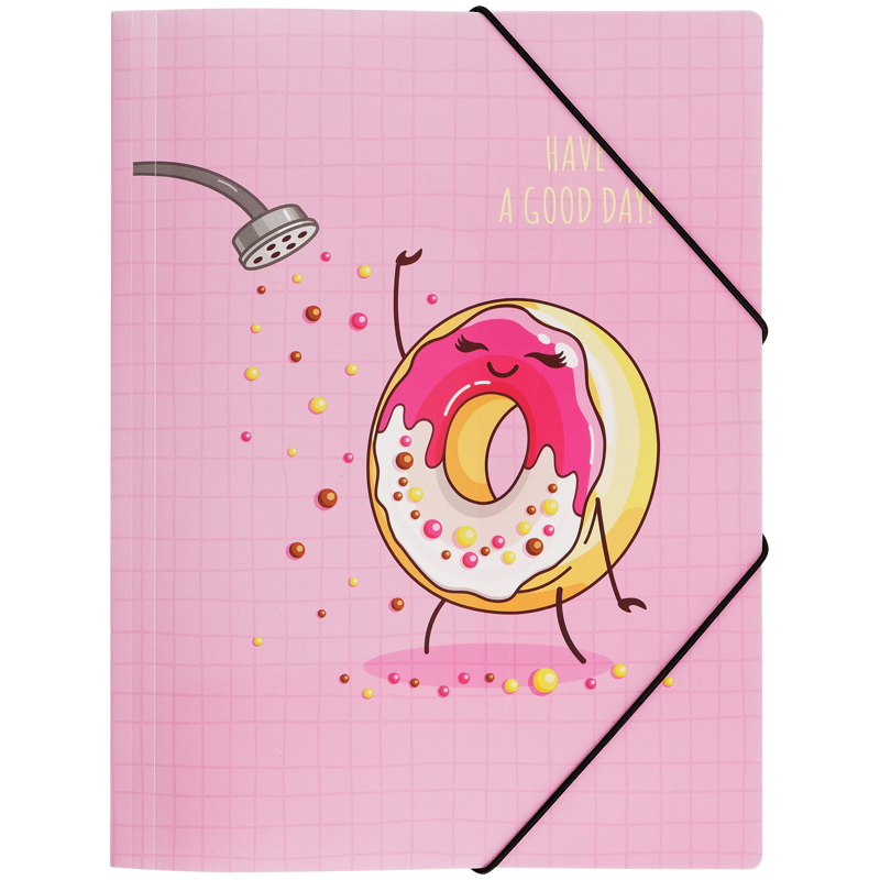 Папка-конверт на резинке А4 "Donuts life"