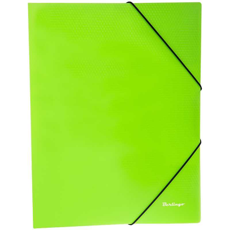 Папка на резинках А4 Berlingo "Neon", 40 мм, с 3 клапанами, зеленая