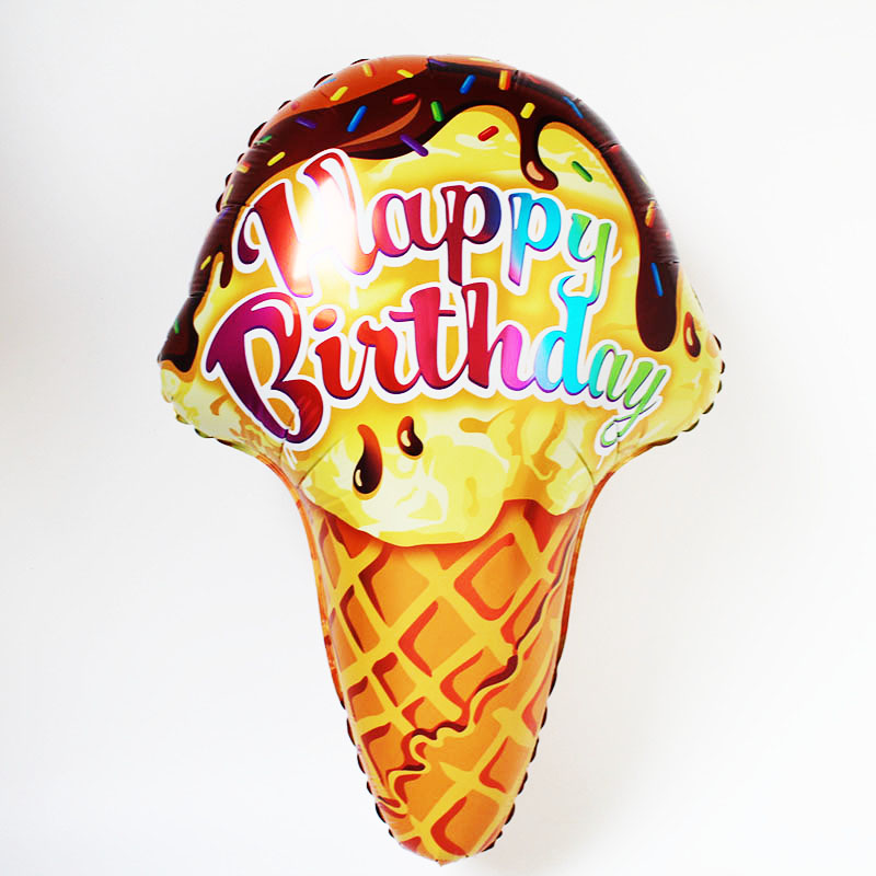 Шар из фольги "С днем рождения" мороженое