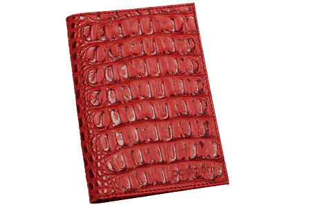 Обложка для паспорта "Кайман" кожа, красная