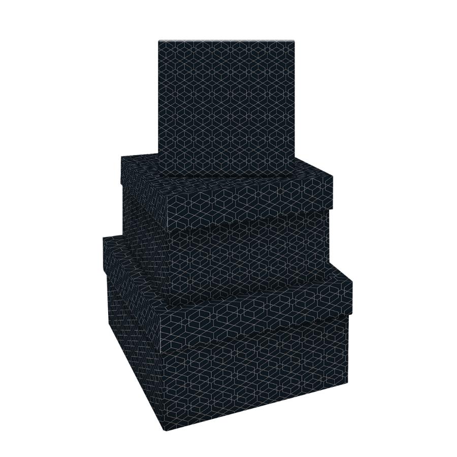 Коробка подарочная "Pattern on black" 15х15х9 см (3)