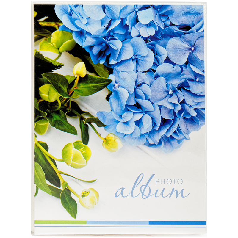 Фотоальбом 36 фото 10х15см, " Blue flower"мягкая обложка, ПП карман 