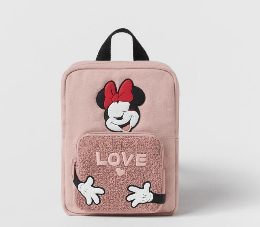 Рюкзак детский "Минни", с меховым карманом, розовый