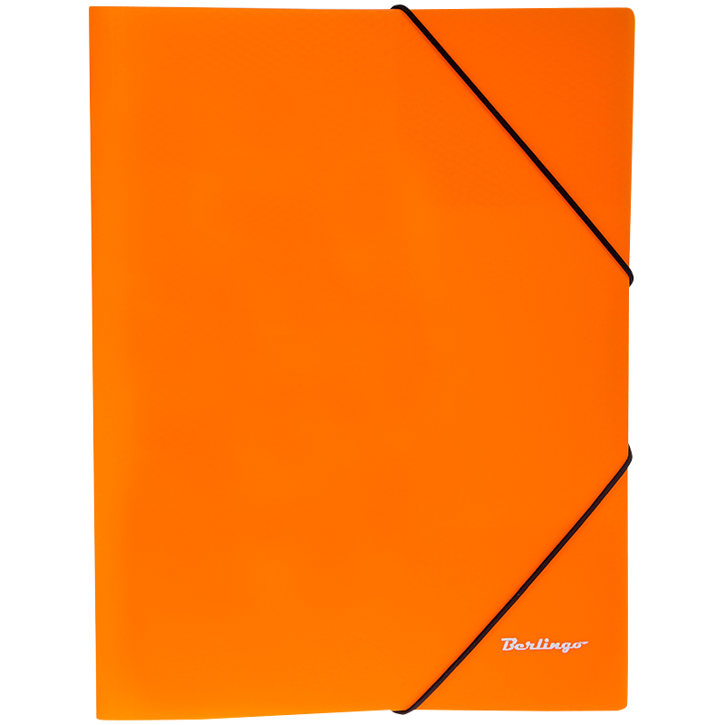 Папка на резинках А4 Berlingo "Neon", 40 мм, с 3 клапанами, оранжевая