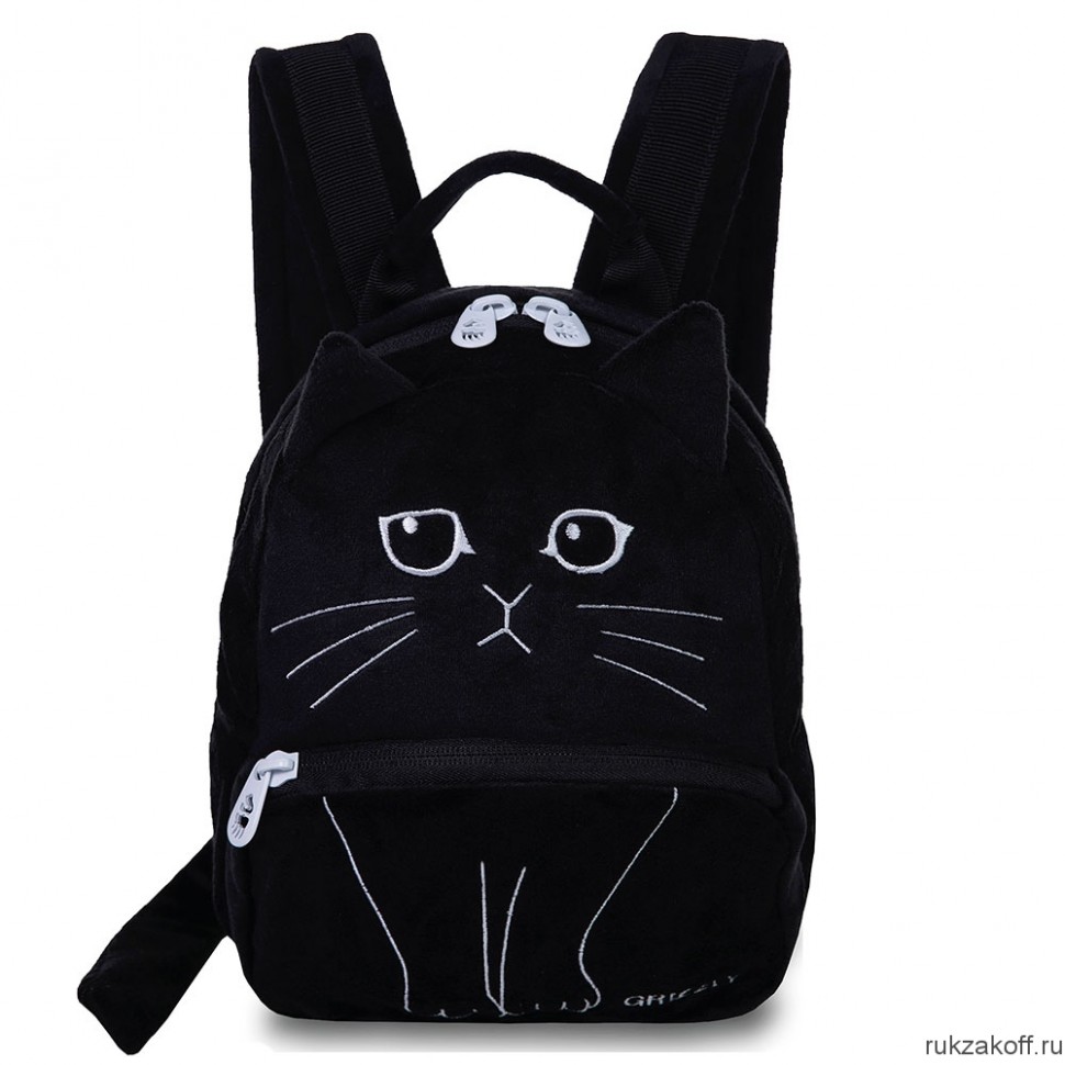 Рюкзак детский GRIZZLY, "Кошка", черный
