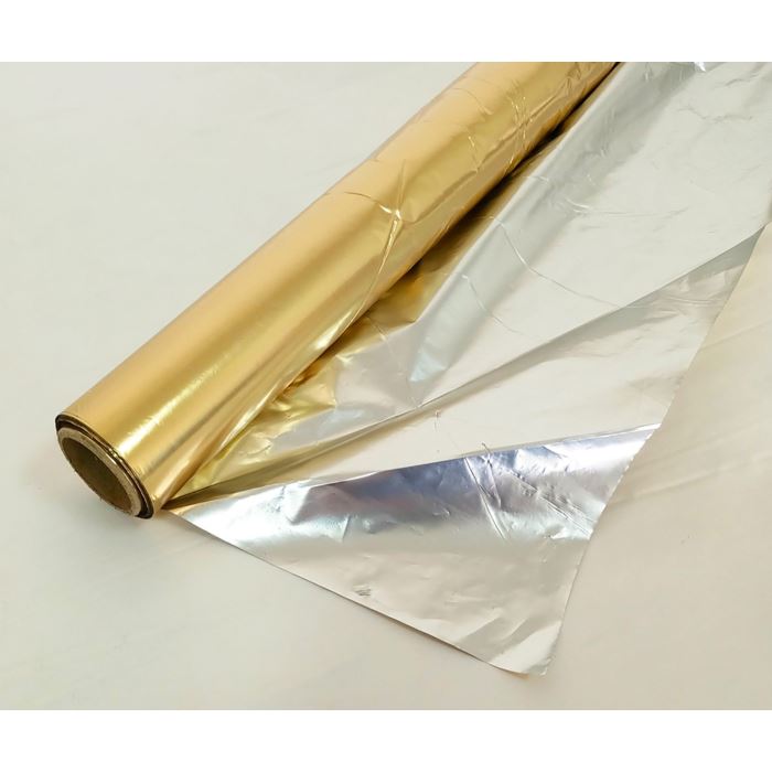 Полисилк для упаковки золото+серебро 1х20 м (для упаковки товара по 0,5 м)