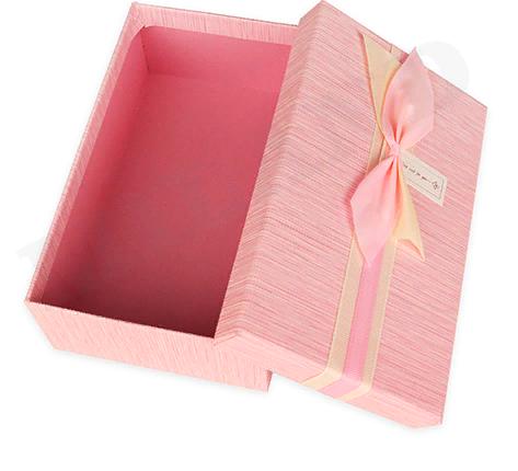 Подарочная коробка с лентой "Счастливые моменты", розовая, 23х16х9,5 см 