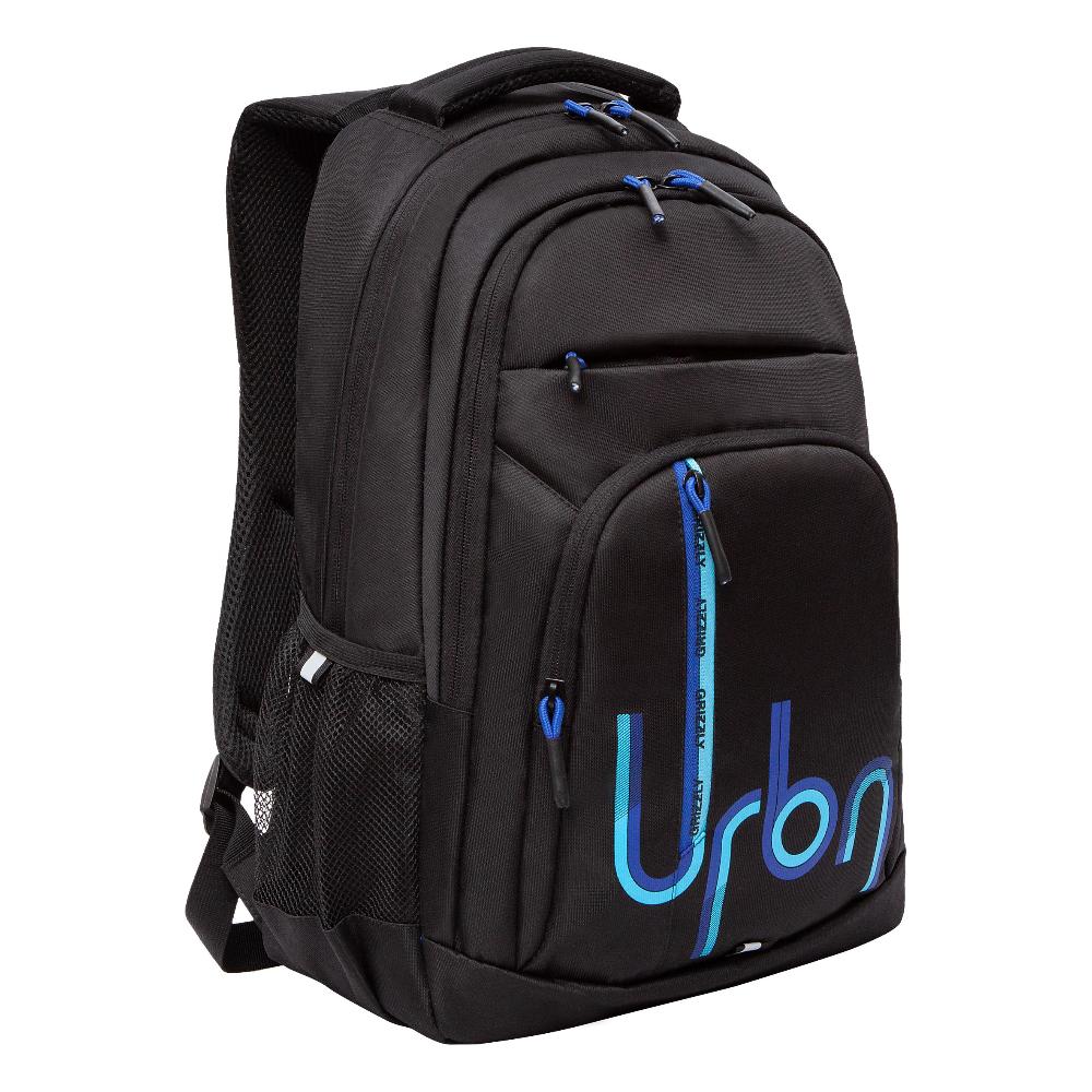 Рюкзак GRIZZLY "Urban" 47х32х17 см, черный- синий