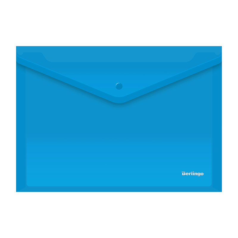 Папка-конверт на кнопке А4 Berlingo, 180 мкм, синяя