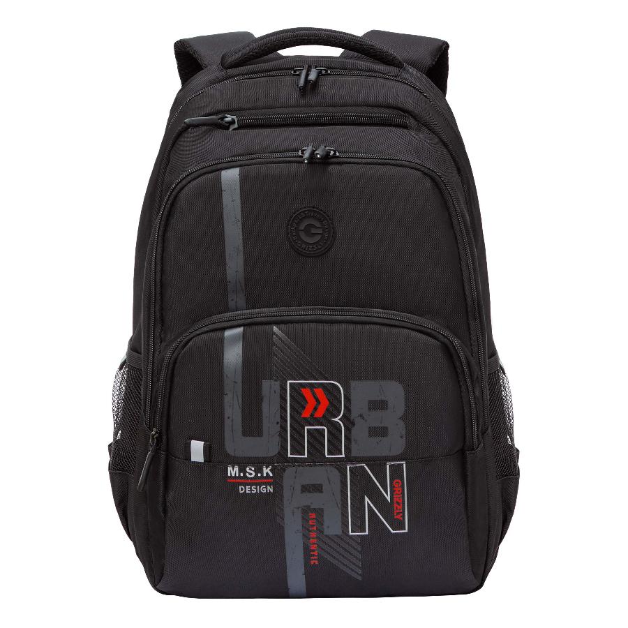 Рюкзак GRIZZLY "Urban", черный- красный