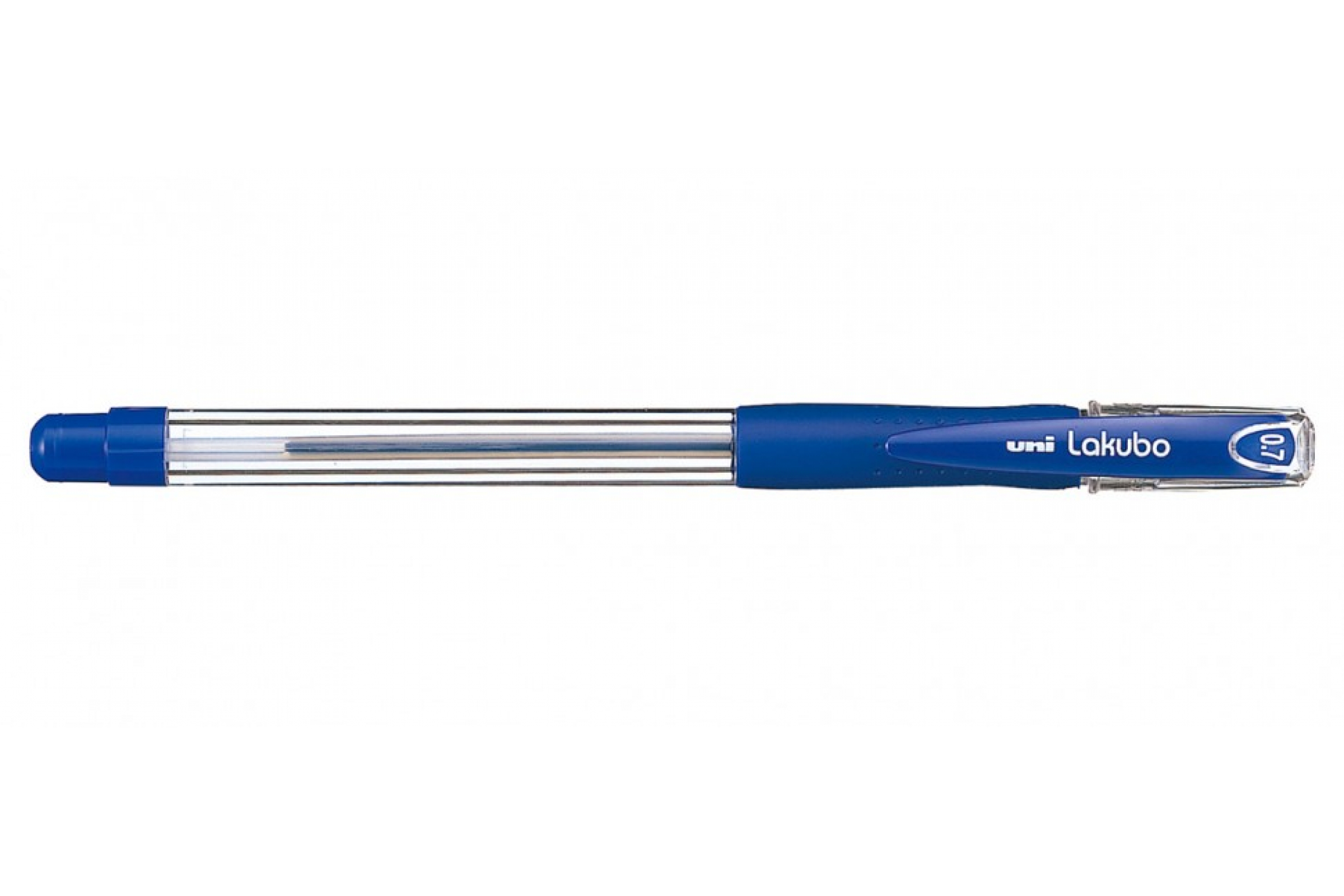 Ручка шариковая UNI "Lakubo" 0,7 мм масляная, синяя, корпус прозрачный