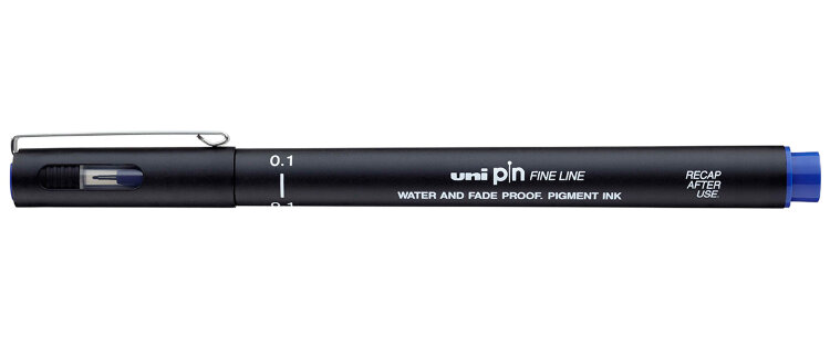 Линер UNI Pin синий, 0,1 мм