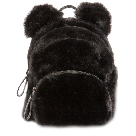 Рюкзак  "Rabbit fur", 18х19х10см. мех. черный. 