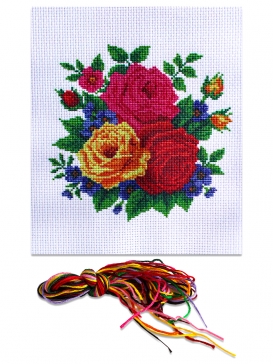 Набор для вышивания крестиком "Нежные розы", 21х26 см