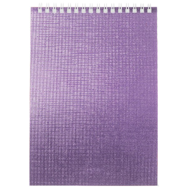 Блокнот А5 80 л гребень, Metallic Фиолетовый, бумвинил