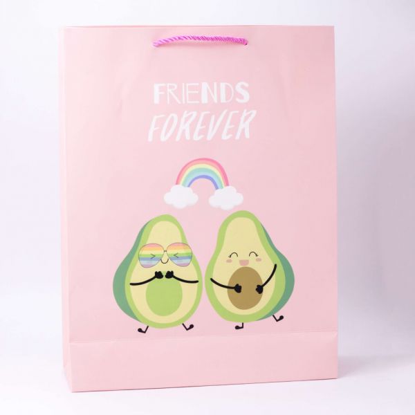 Пакет подарочный 32х42х11,5 см "Happy avocado", pink